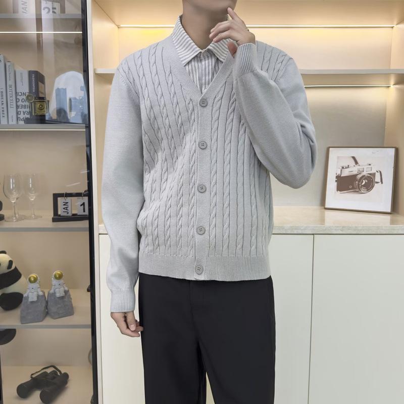 Light Luxury V-neck Knit Cardigan for Teens - Spring & Autumn Style