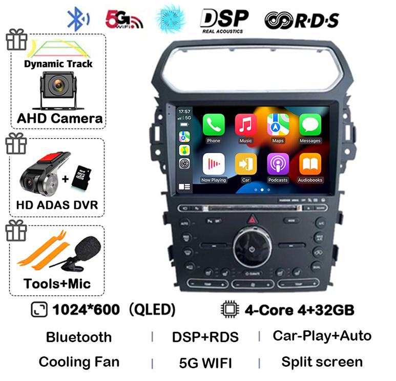 Android 14 Carplay Car Radio For Ford Explorer Smart 2011 2012 2013 2014 2015 2016 2017 2018 2019 Multimedia Player GPS Stereo