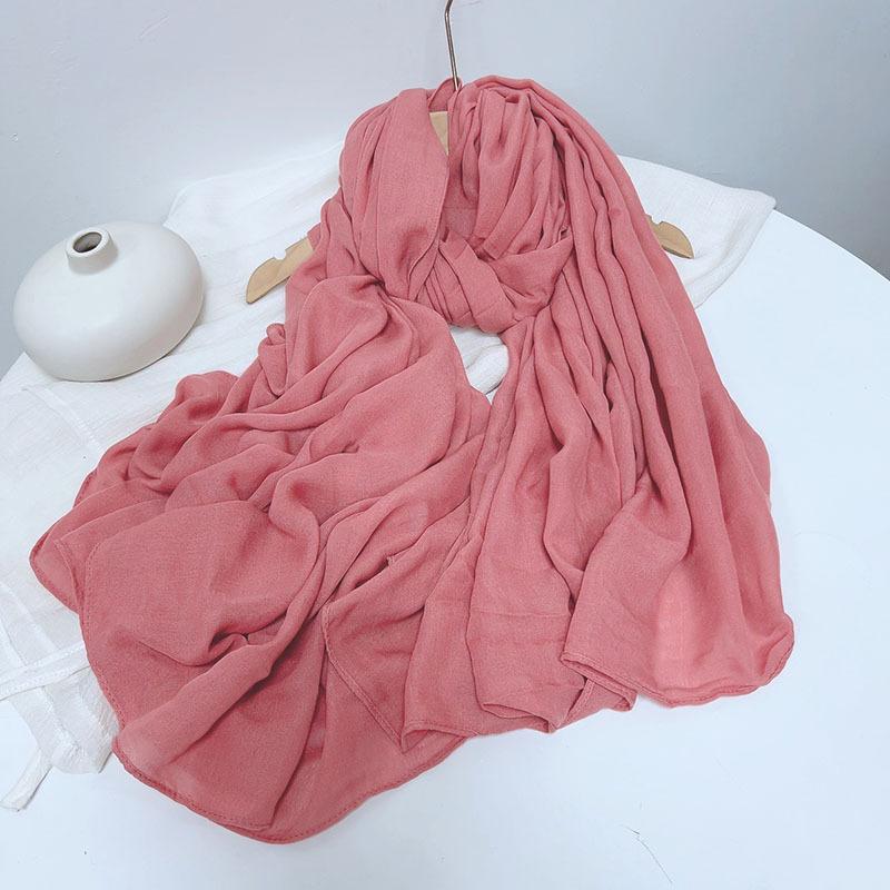 Cotton And Linen Solid Color Thickened Scarf Oversized Soft Women'S Shawl Warm Korean Version Of Fashion Silk Scarf