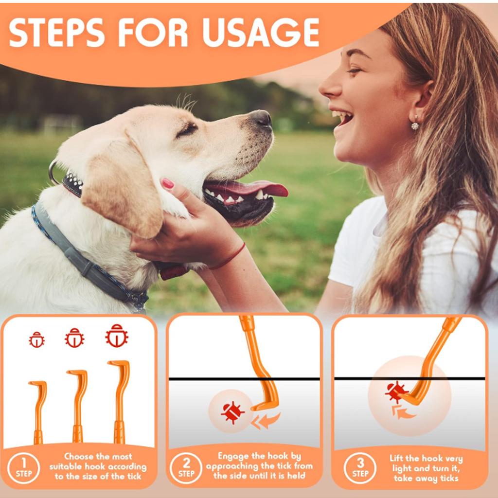 3 Pcs Pet Flea Remover Beauty Insect Clamps Remove Lice Ticks Worms from Cats & Dogs Cleaning Tools