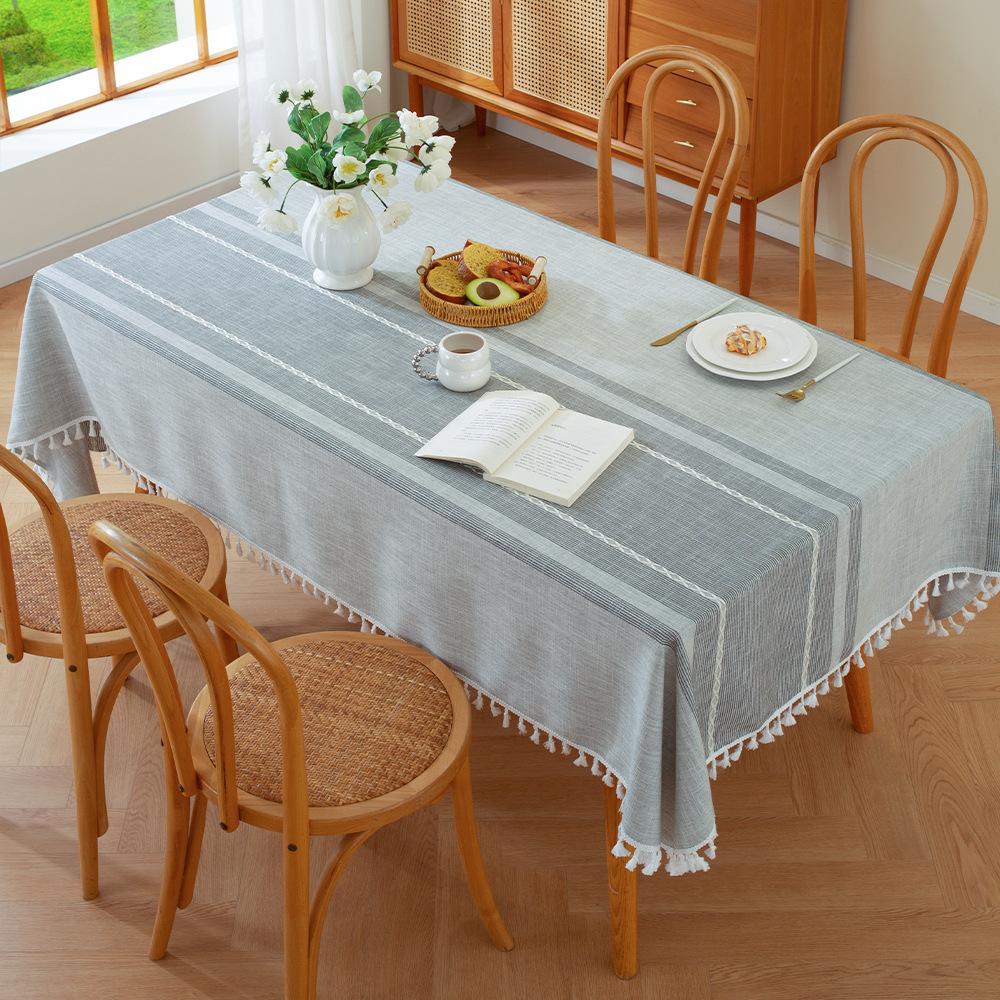 Hot-Selling Ins Wind Tablecloth Cotton And Linen European-Style Fabric Dust-Proof Dining Table Cloth Coffee Table Rectangular Tablecloth Spot