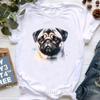 Watercolor Pug Dog Animal Printed T Shirt Unisexs Clothing Funny White Tshirt Femme Summer Tops Short Sleeve Tshirt Female