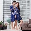 Unisex Imitation Silk Nightgown All  Thin Long Sleeve Cardigan
