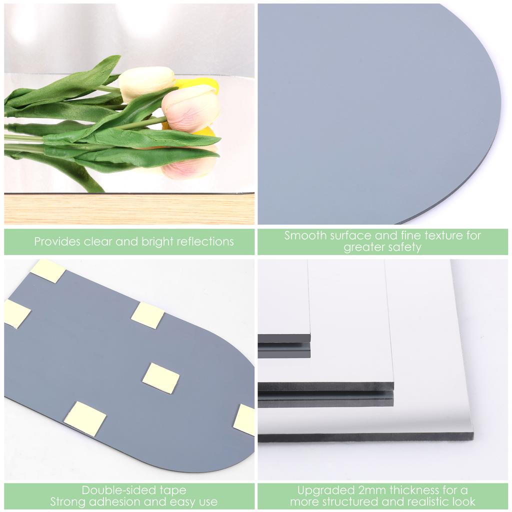 Self-adhesive Mirror Stickers Acrylic Decal Decoration Living Room Soft Plastic Mirror Sheets Home DIY Self-adhesive Mirror