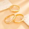 SHIXIN 3 Styles Irregular Geometric Stackable Bracelets for Women HipHop Glossy Gold Color Spring Opening Bangle Party Jewelry