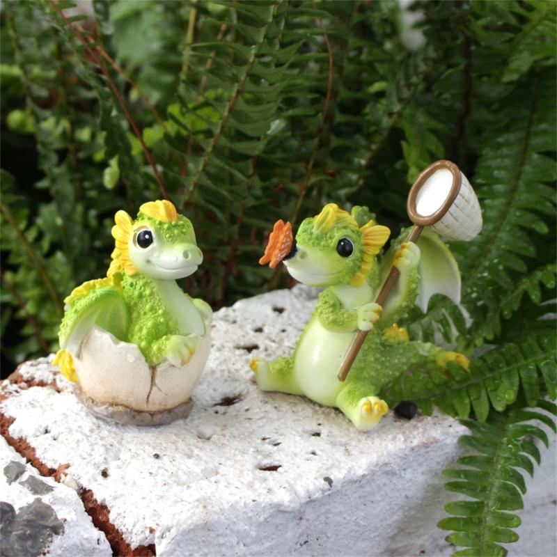 Resin Dragon Baby Miniature Figurine Micro Landscape Decorations Fairy Garden Dollhouse DIY Ornaments