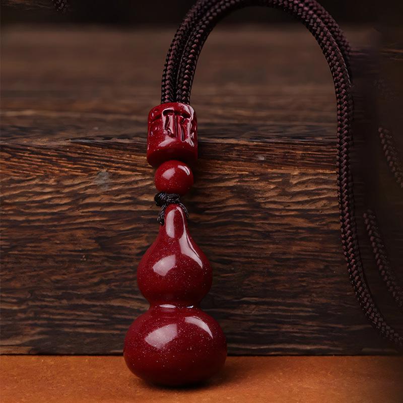 Men's and Women's Fu Lu Cinnabar Gourd Pendant Jewelry