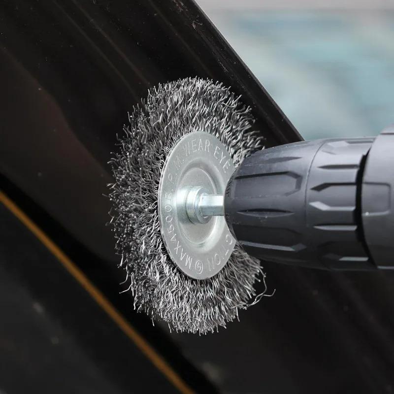 10 Sizes Wire Wheel Brush Drill Attachment Cleaning Polishing Metal Rust Removal Brushes Rotary Cleaning Accessories Tools