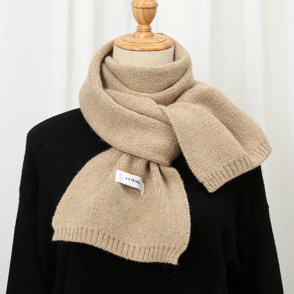 New Korean Style Knitted Scarf For Women Men Girls Students Autumn Winter Solid Thickened Scarves Soft Shawl Female Wrap Shawls
