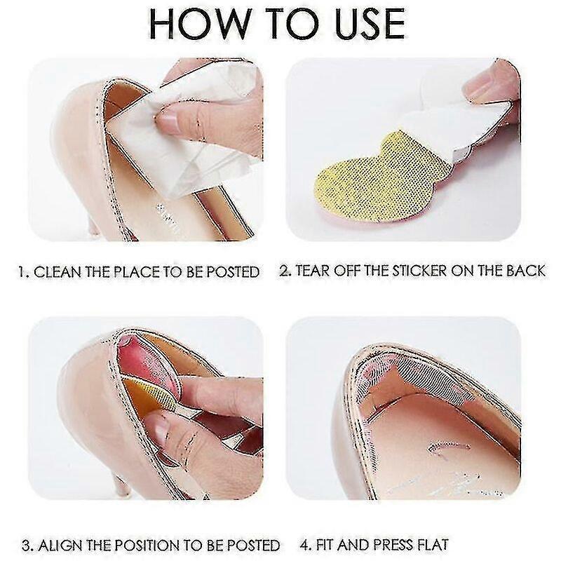 4 Pairs Women's Insoles for High Heel Shoes Adjust Size Heel Adhesive,Fonepro