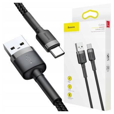 Kabel USB zu USB-C Baseus Cafule 2A 2M (Grau-Schwarz)
