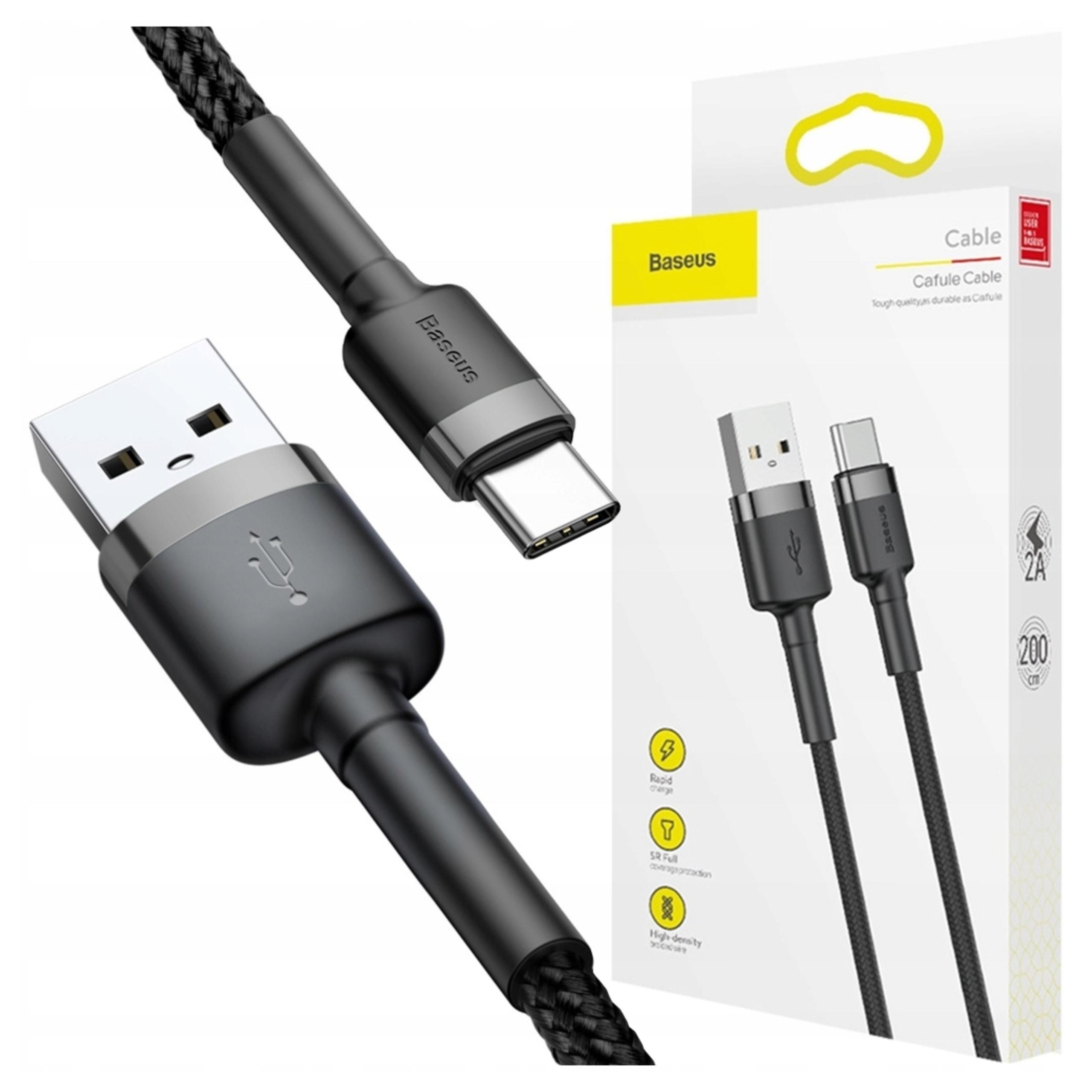 Baseus Grau Daten- Und Ladekabel Usb-A - Usb-C Cafule, 18W, 2M, Catklf-Cg1 - Bild 6