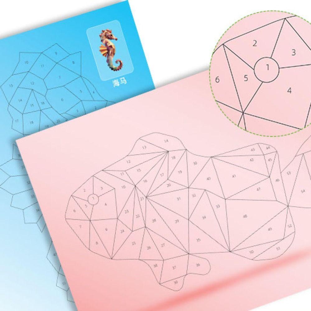 Handmade 3D Geometric Sticker Books Paper Animals Sticker Book Kawaii DIY Paste Material Kit  Kids