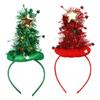 Christmas Hair Bands Glitter Santa Hat Headband Glowing Holiday Party Favor