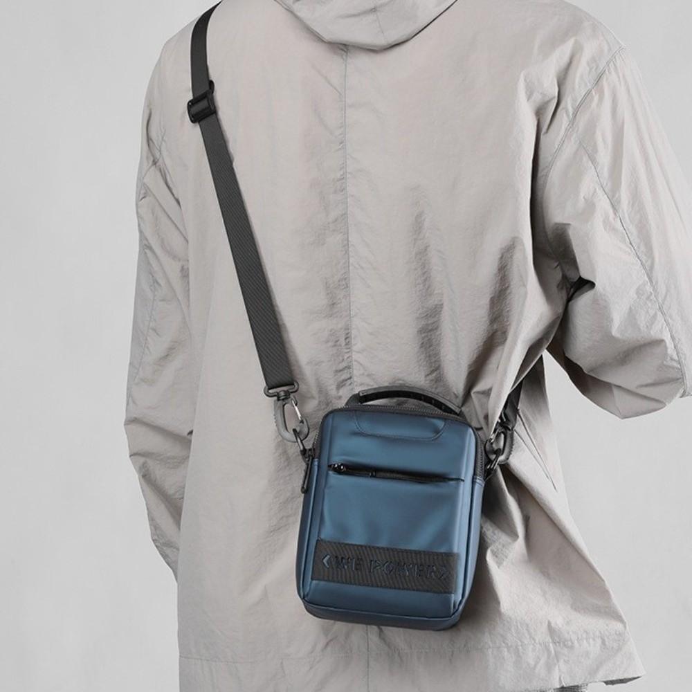 Casual Men Crossbody Bag Large Capacity Nylon Wearable Belt Hanging Bag Multi-Pockets Multi-functional Small Shoulder Bag Travel