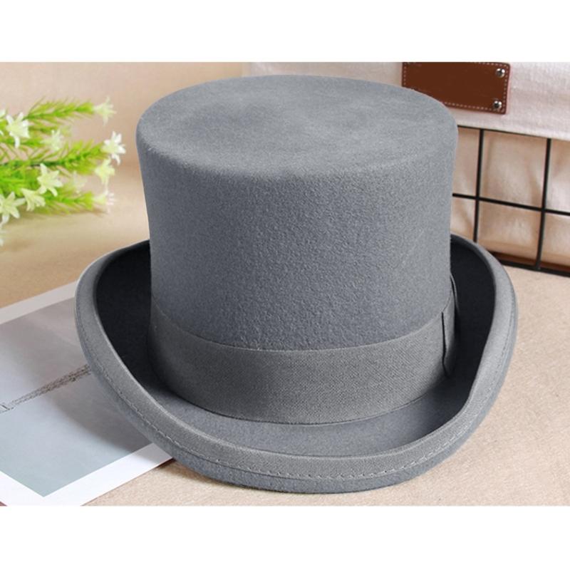 Fedora-Hüte für Damen Herren Breitkrempiger Panama-Hut mit Gürtel & Schleife Gürtel Erwachsener Einfarbiger Woll-Fedora-Hut