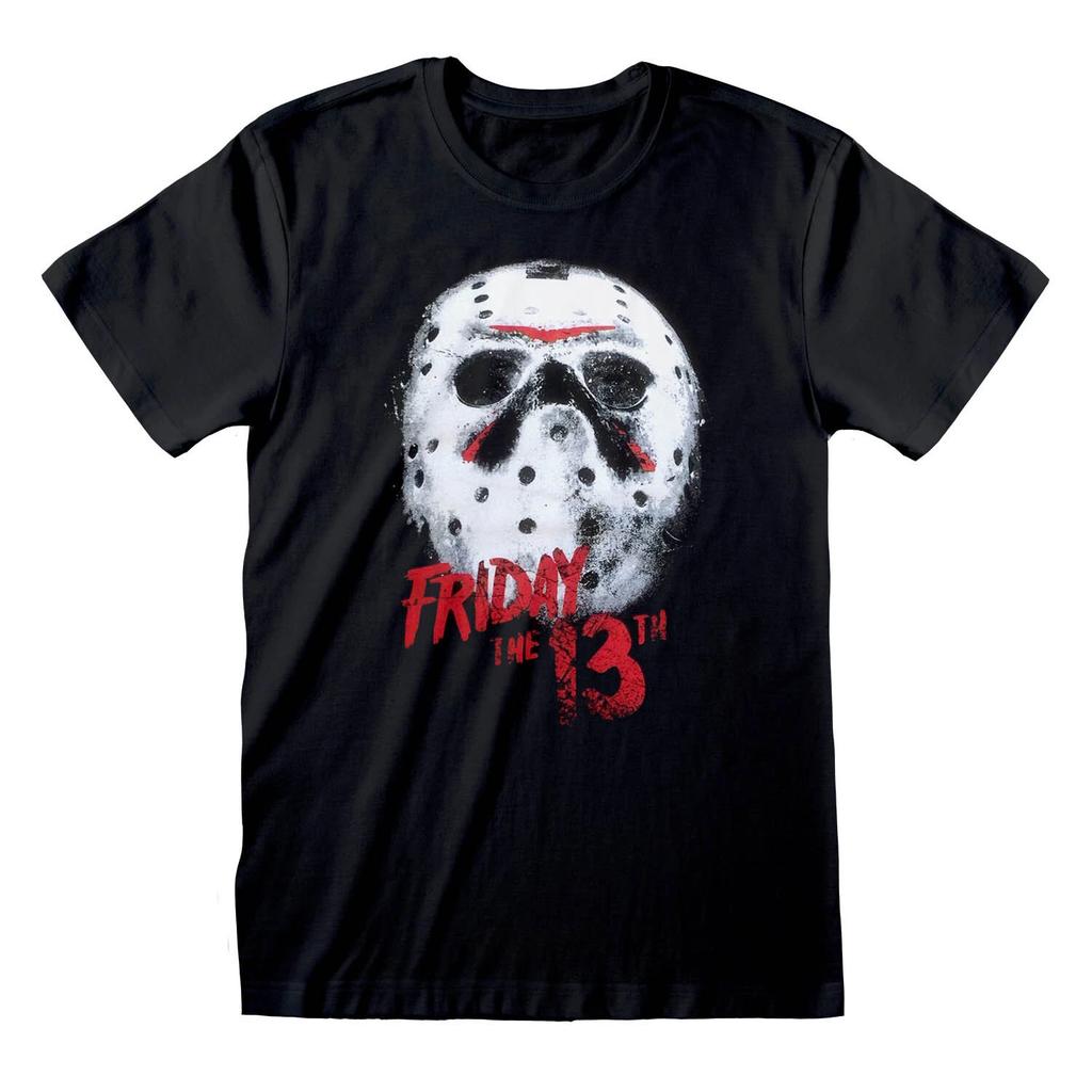 Friday The 13th White Mask Official Merchandise 100% Cotton T-shirt Mens Tees Top M/L/XL/2XL NEW-