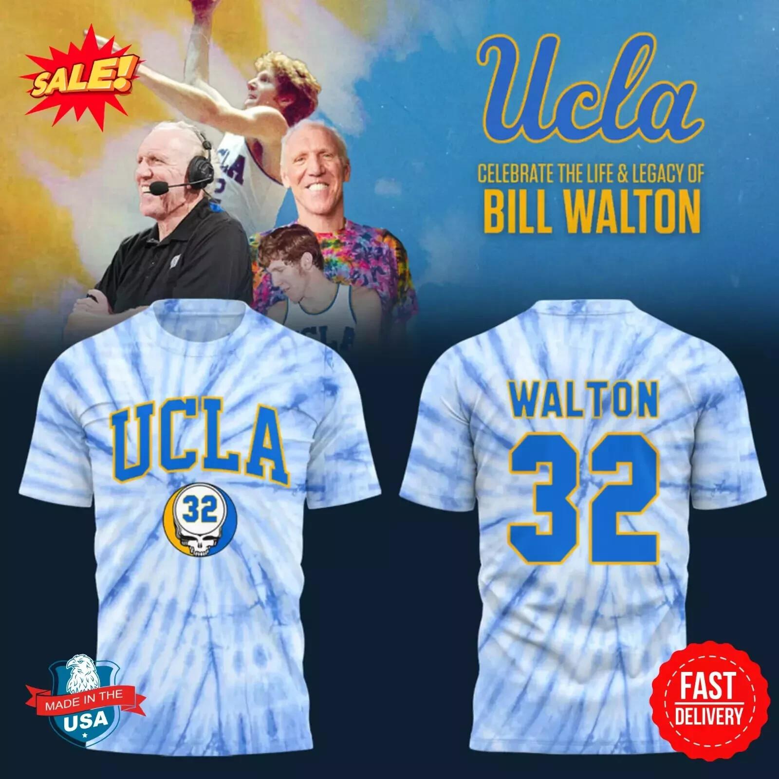 2026 New UCLA Honor The Late Bill Walton 3D Shirt S-5XL XXXL