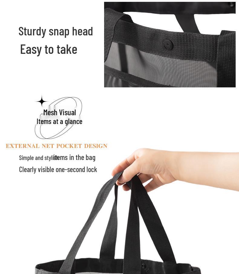 Large Capacity Portable Nylon Mesh Tote - Shoulder, Crossbody & Travel Organizer Bag