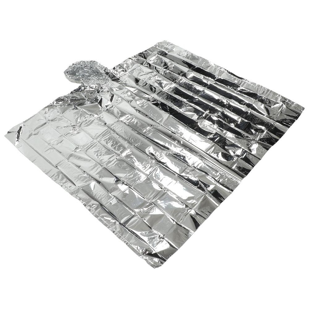CPP Aluminiumfilm Nödponchos Engångs Reflekterande Folie Termisk Överlevnadstäcke Kompakt Vattentät Nödfilt