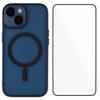 For iPhone 13 6.1 inch Case Compatible with MagSafe WANLONFENG QB Series PC TPU Phone Cover with Screen Film