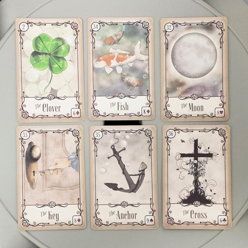 Under The Roses Lenormand Deck A Charming 40-card Petit Lenormand Deck Presented with Delicate Sepia- Toned Illustrations 9*6cm