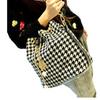 Spring Ethnic Style Printed Canvas Bucket Bag with Trendy Shoulder Strap for Women