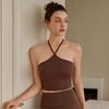 Fairy Hanging Neck Strap Backless Fitness Yoga Bra Women Sexy Tight Wrap Sports Top Vest Korean Style Elastic