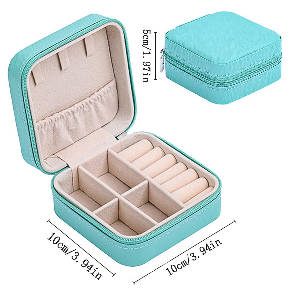 Portable Jewelry Storage Box Travel Organizer Jewelry Case Leather Storage Earrings Necklace Ring Jewelry Organizer Display.-zmt