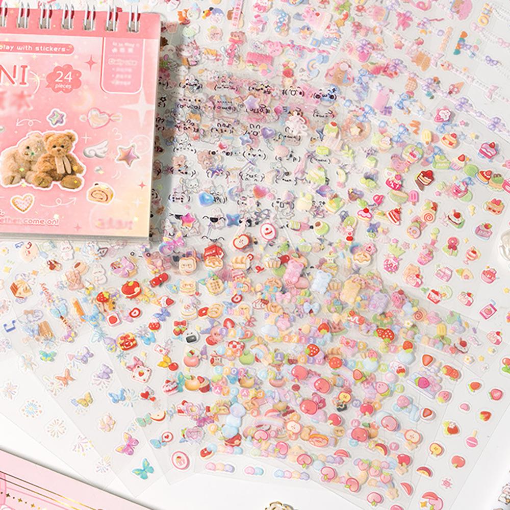 24 hand account stickers, mini nail stickers, cartoon stickers, decorative small patterns, high aesthetic value, cute