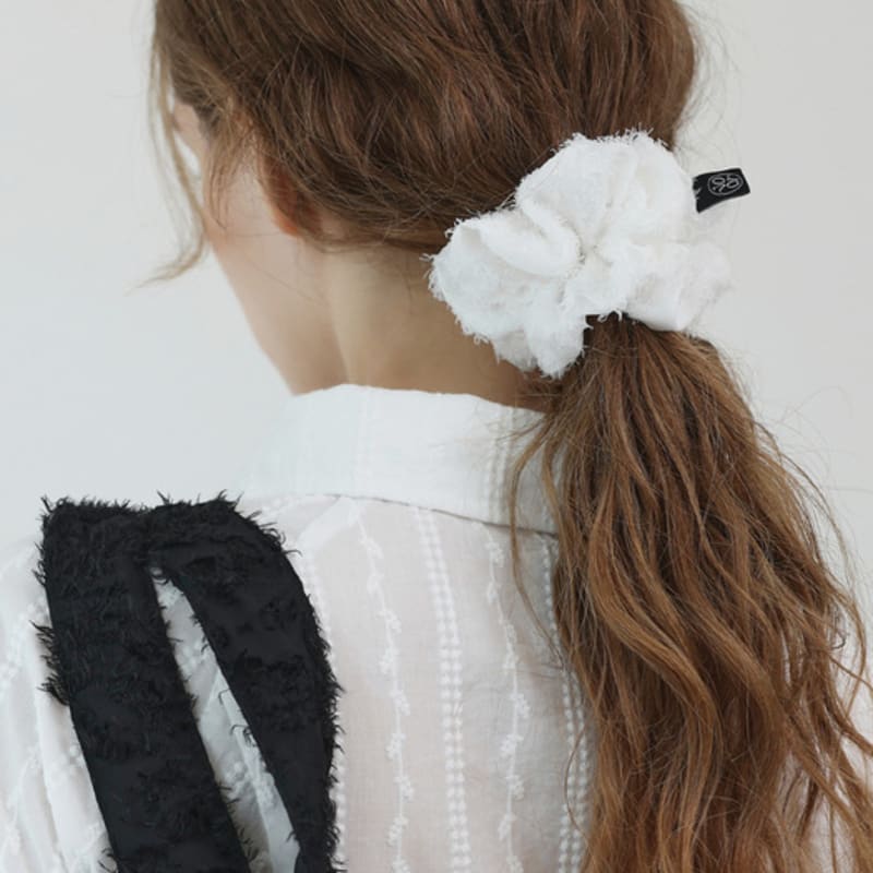 for Lace Flower Scrunchie_White