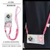 KEYSION Crossbody Strap Phone Case for TECNO Spark 30C Shockproof Cute Cartoon Long Lanyard Mirror Shockproof Cover for Tecno Spark 30C 4G