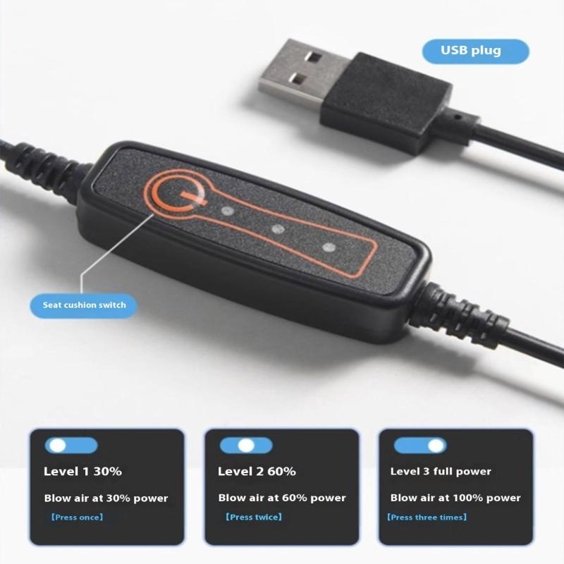 Autositzkühler Pad 5 Starke Lüfter 15 Sekunden Schnellkühlung Fahrzeugsitzkühler für Fahrer Beifahrer Zuhause Bürogebrauch