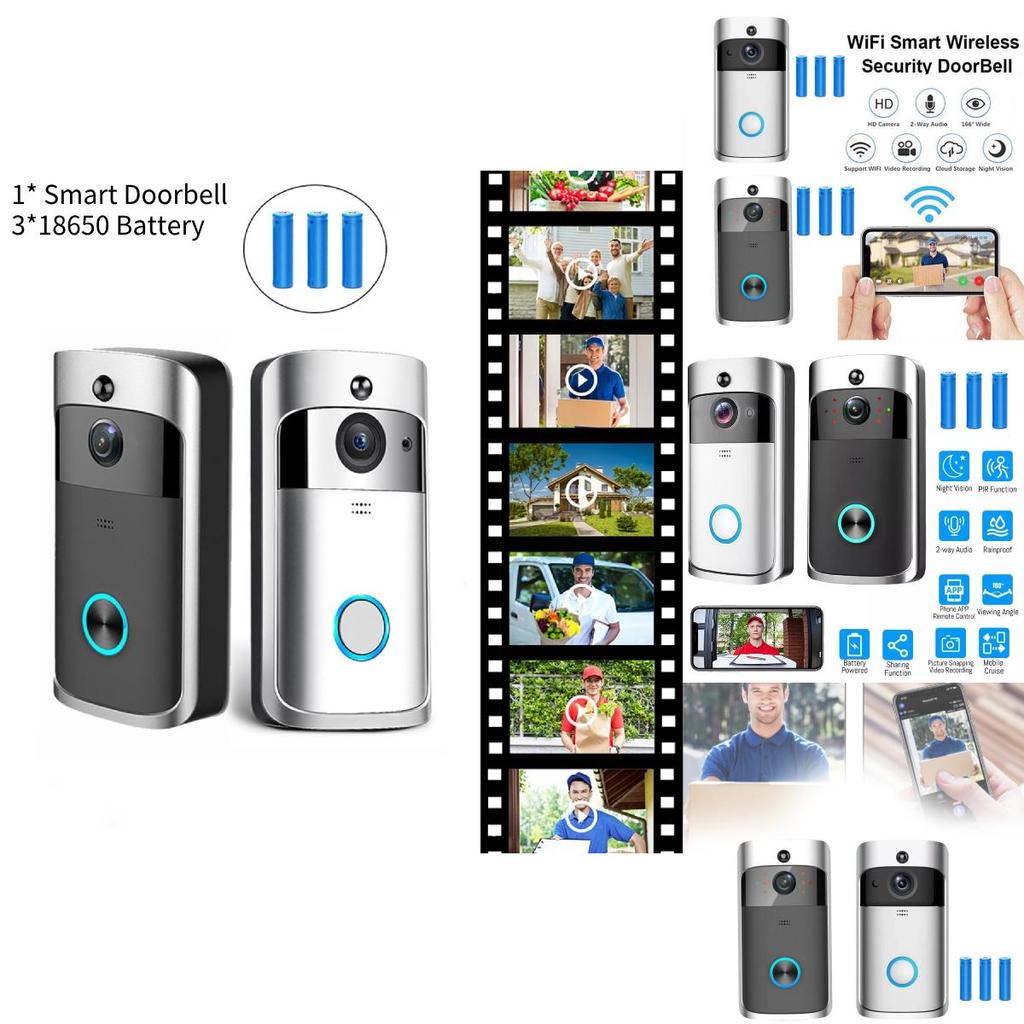 Wireless Visual Smart Doorbell With Voice Intercom And Remote Wifi Functionality For Home Security
