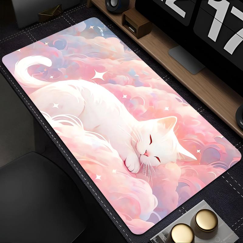 Mouse Pad Gaming Mousepad Rubber Clouds Cat Extended Desk Mat Non-slip PC Laptop Gamer Accessories Keyboard Pad Kawaii Carpet