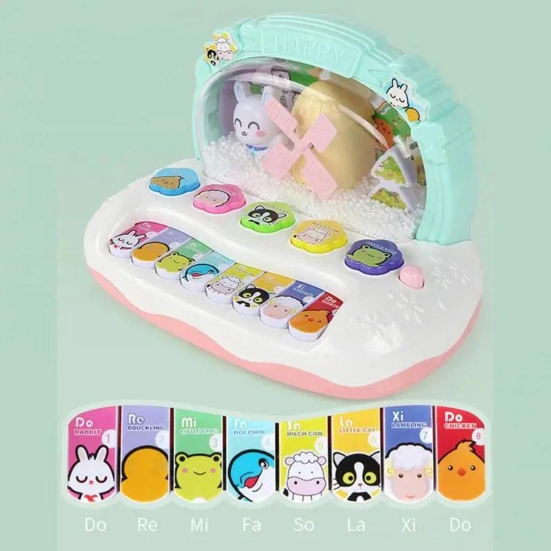 Random color Children's Musical Piano Instrument Toy Baby Keyboard Animal Sound Electric Music Early Educational Toys for Infant