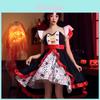 Alice In Wonderland The Red Queen Costume Dress With Polyester Fabric For Halloween Stage Performance Women