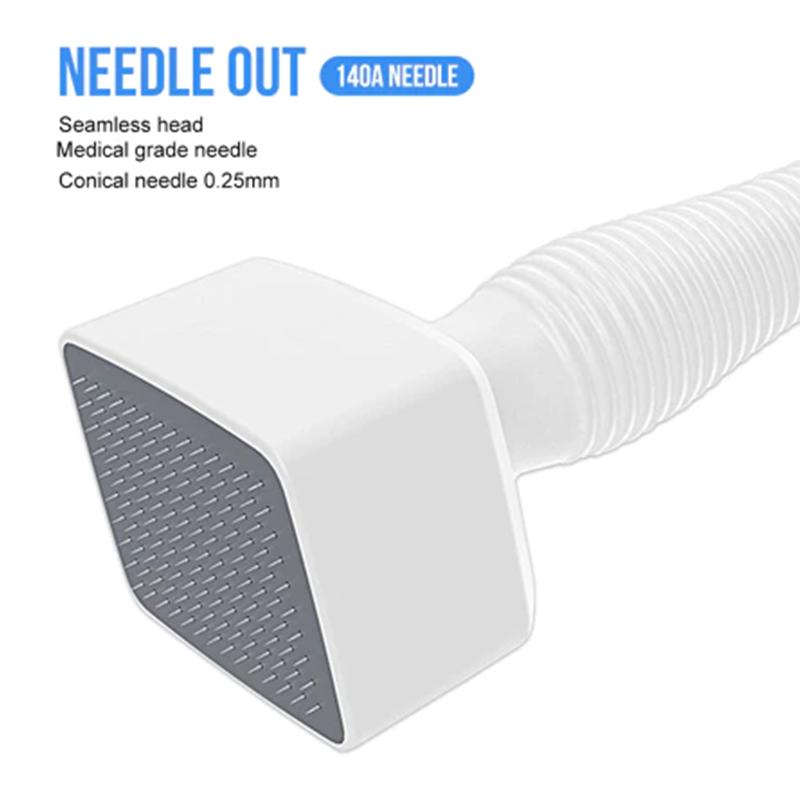 140A 0.25Mm Derma Stamp Microneedling Face Roller Massager Adjustable Titanium Needle Length Skincare Beard Growth Scalp Hair