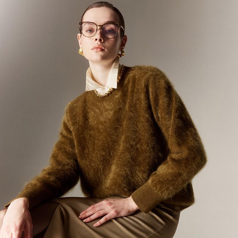 

PARO Женский свитер из 100% кашемира с начесом и круглым вырезом M (160/100)