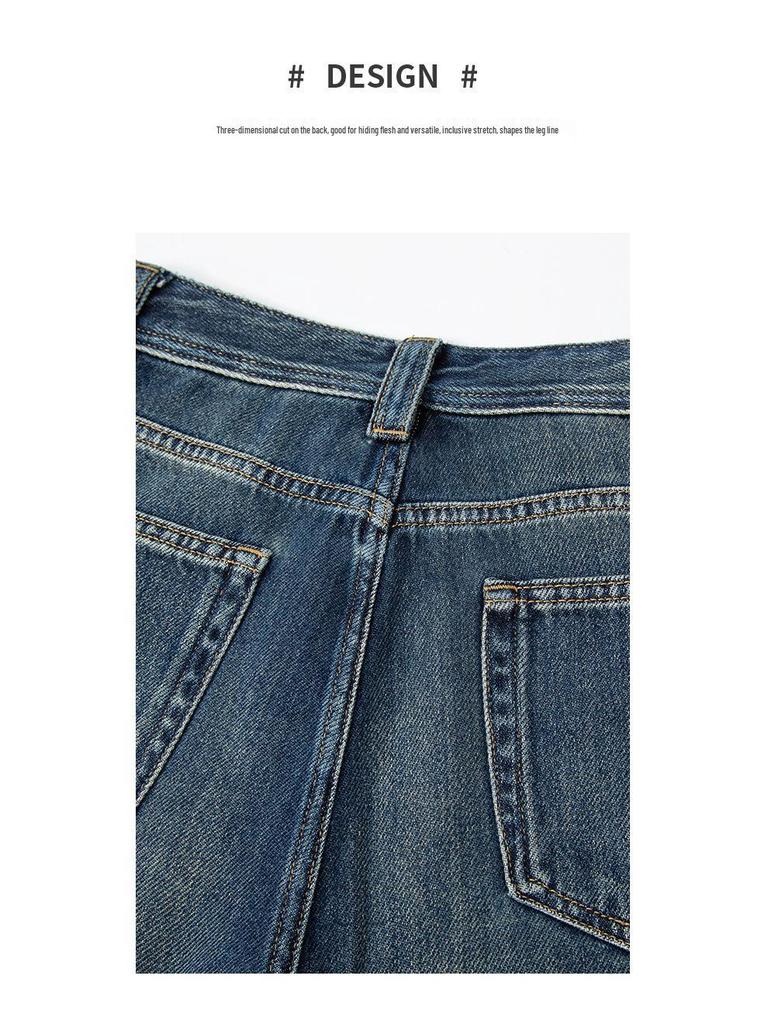 High-Waisted Wide-Leg Women's Jeans - 2026 Spring Retro Korean Style Collection