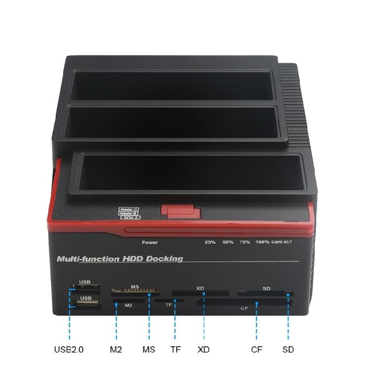 2 Slot Card Reader and Hard Drive Docking Station for IDE Solid Disk with USB3.0 Connection