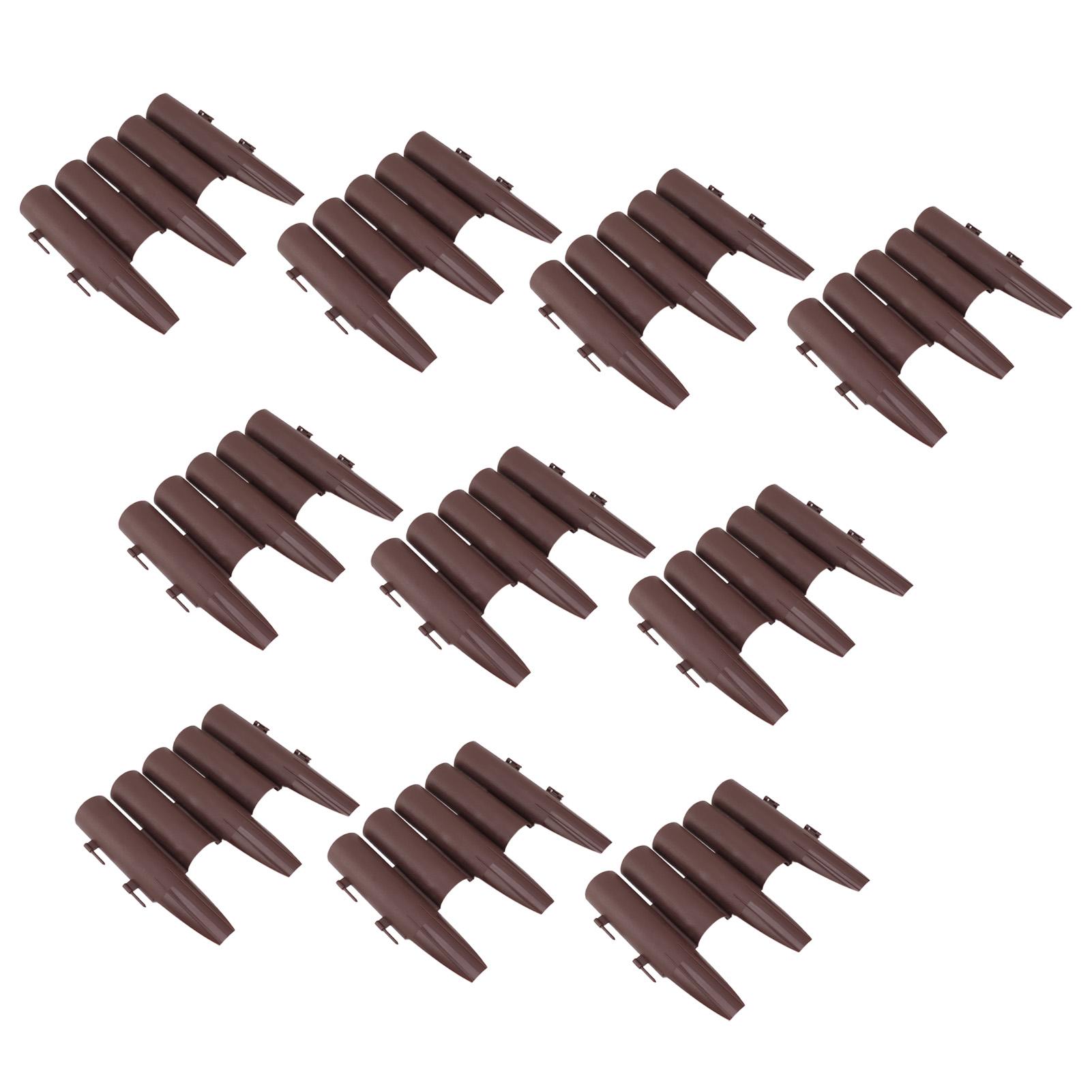 

10 PCS Staggered Short Fence PP Easy To Install Brown Short Fence Edging for Balcony Flower Bed