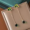 Vintage New Chinese Jade Lotus Earrings Classical Elegant Earrings for Hanfu Qipao and Ancient Attire