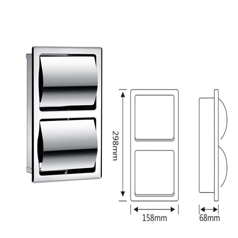 Miflame Stainless Steel Wall-Mounted Vertical Double Roll Paper Holder