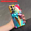 2DFlat Samsung Phone Case Vibrant Ice Cream Splash Phone Case Applicable To Galaxy S23 S24 S25ULTRA S26 A12 A14 A15 A16 A54 A55