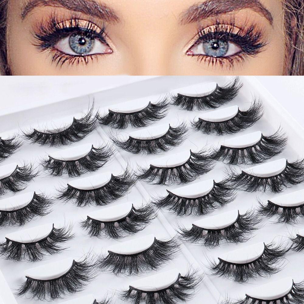 

10-20MM Dramatic Curly Volume Mix Style Natural Look Lashes 3D Faux Mink Hair False Eyelashes