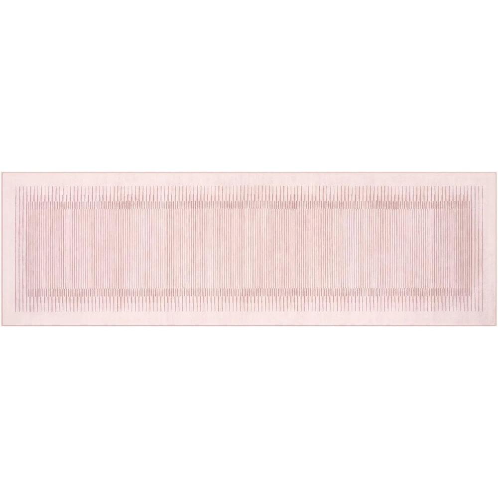 Runner Rug Corridor Carpet Bedside Bedroom Striped Non-Slip Soft Pink Runner Rugs Foldable Machine Washable Home Decoration