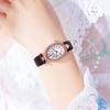 Women's Luxury Oval Leather Strap Watch with Diamonds