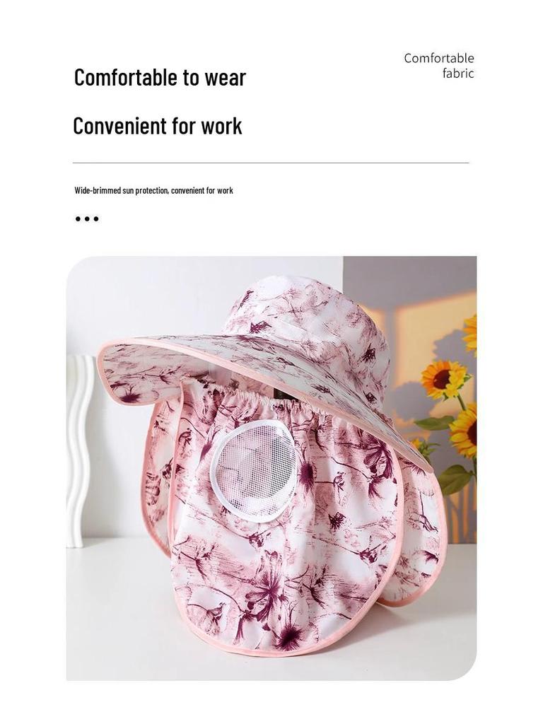 Women's Breathable Anti-UV Sun Hat with Large Brim, Face & Neck Protection - Perfect for Cycling, Outing, Tea Picking & Summer Activities