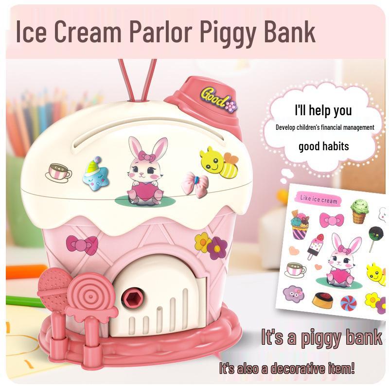 2026 Stylish DIY Piggy Bank with Stickers – Large Capacity Safe Box Toy for Kids